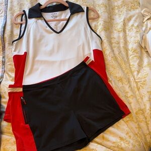Stylish Women's Athletic Shorts in Black and Red